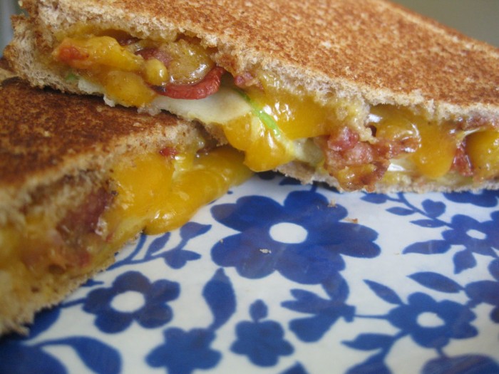 Grilled cheese apple and bacon sandwich